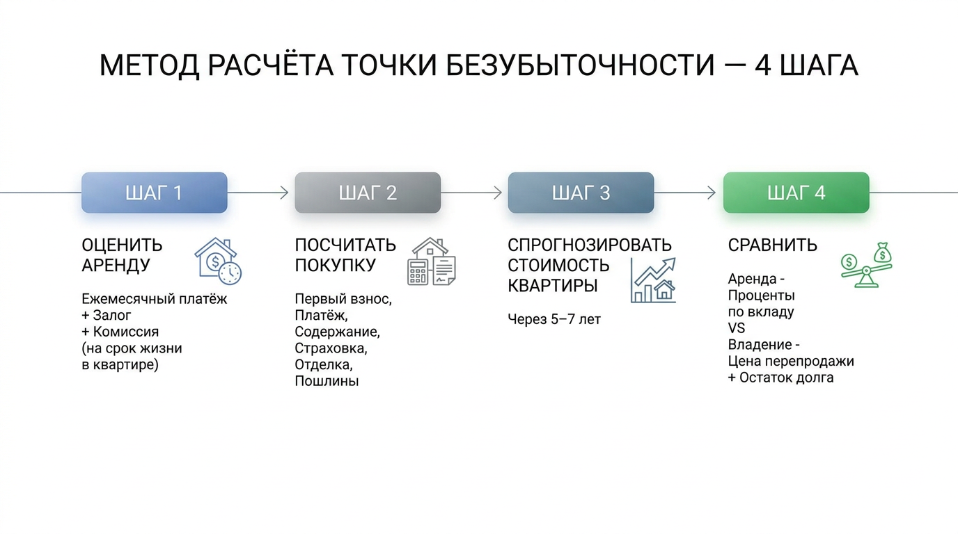 Как сопоставить аренду и покупку: метод точки безубыточности